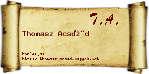 Thomasz Acsád névjegykártya